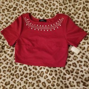 Red crop top